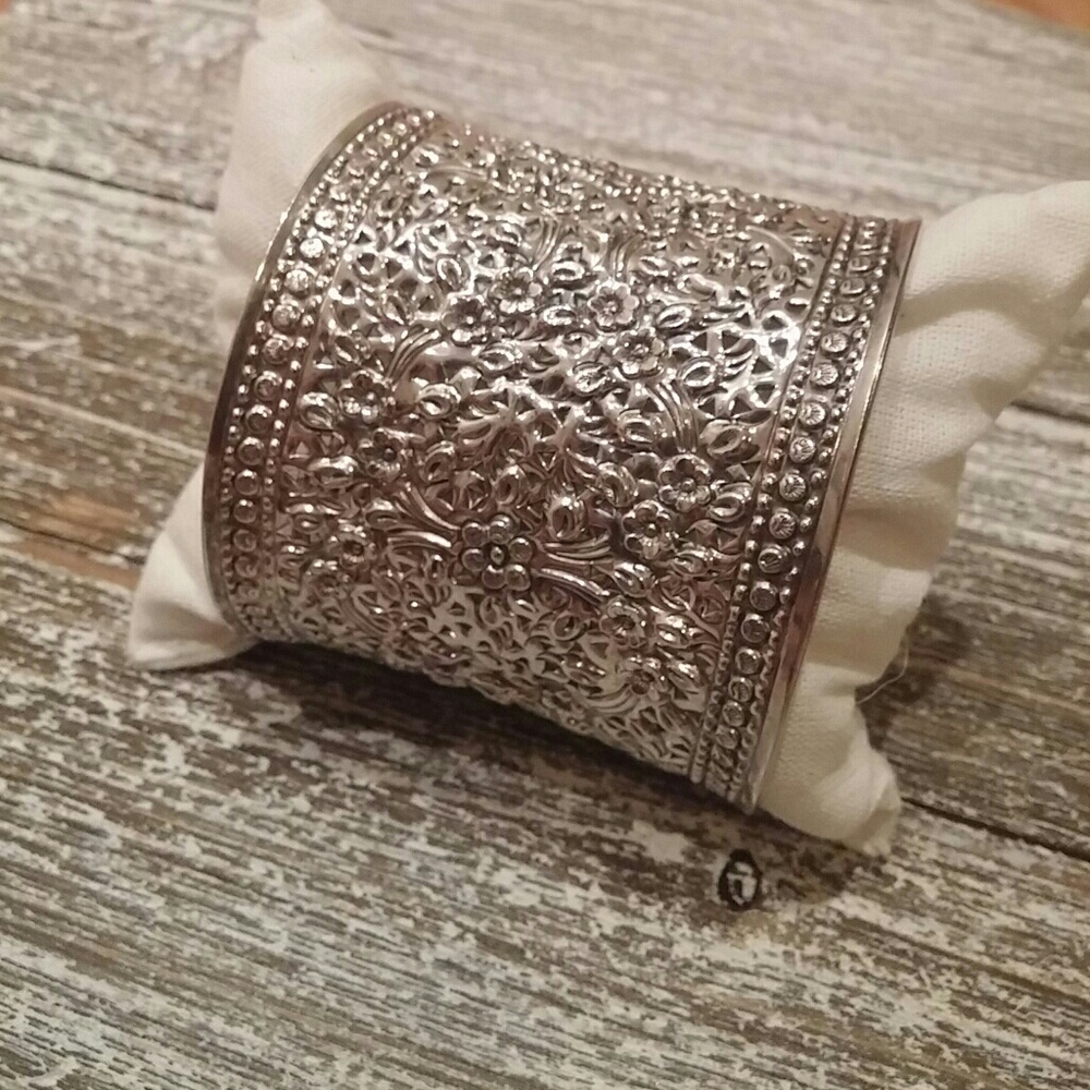 💥Sterling Silver Wide Cuff Bracelet Boho